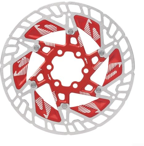 160 mm cykelbromsskiva med aluminiumlegering och kolstålkonstruktion, standard 6 hålskruvmönster och 6 bultinstallation för säker fastsättning (röd)