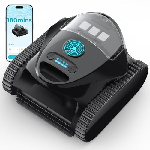 C1 Robot Piscina Limpiafondos y Paredes, Doble Filtro, 7 Modos de Limpieza, 180 min Autonomía, Aspirador Piscina con App, Limpiafondos Piscina de hasta 150 m²，Azul Noche