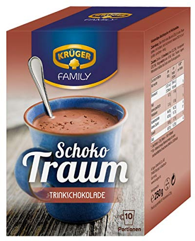 Krüger Trinkschokolade, Getränkepulver, Kakao, 10 Portionsbeutel á 25g, 250g