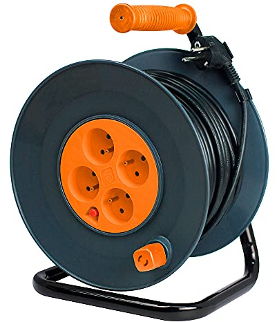 Zenitech - Carrete HO5VV-F 4 tomas 3G1.5 40m + disyuntor