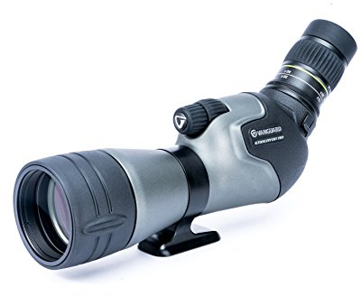 Vanguard Uni-Erwachsene Endeavor HD 65A Winkelokular Spektiv mit 15-45-facher Vergrößerung, ED Glas, Wasserdicht/Beschlagsicher, schwarz/grau, 65mm