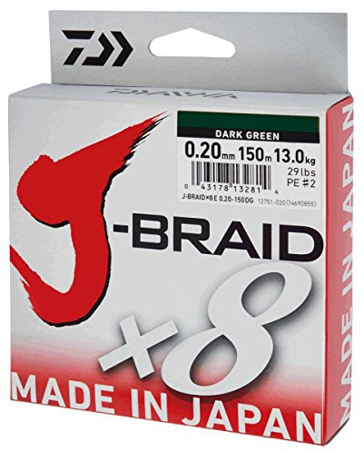 Daiwa J- Braid x8 – Fishing Line Braided, Dark redondaverde, 0.06 mm, 4.0 kg/9.0 Lbs, 300 m