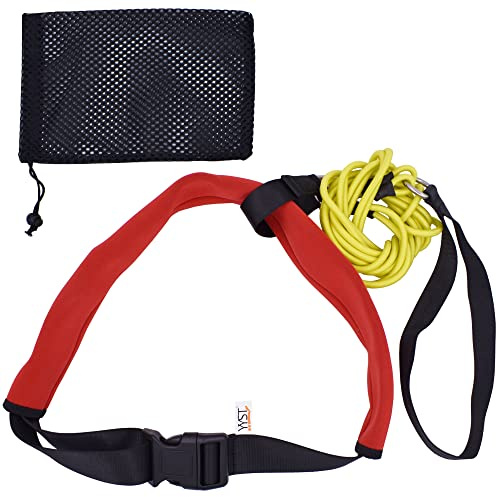 YYST Swimming Bungee Resistance Training Belt Swim Exerciser Tether (One Waist Belt, Bungee Cord, Loop)