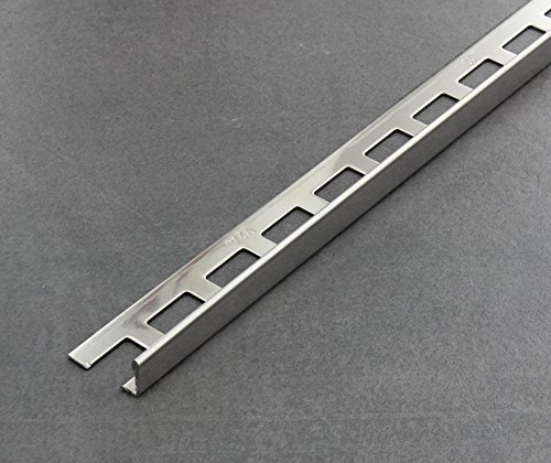 Fliesenschiene, Fliesenprofil, Winkelprofil, Edelstahl (V2A) glänzend, Länge 2,50 m 8 mm Höhe 20 Stück Setpreis
