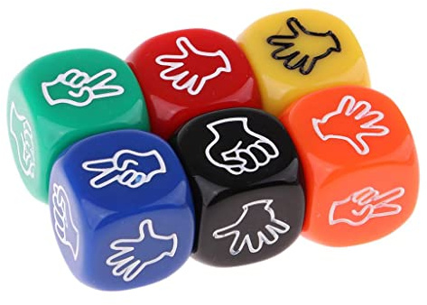 6Pcs Jeu de Devinettes Différentes Couleurs Dés à 6 Faces, Taille de Dés 20 mm