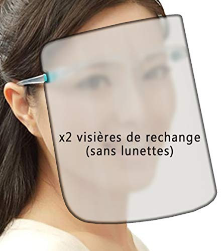 x2 visières Transparentes de Rechange (seules) pour Lunettes visière de Protection - Marque Bon'impression