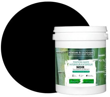 BOX DECO COULEURS Pintura natural ecológica interior exterior aspecto mate Natura - 1L, negro