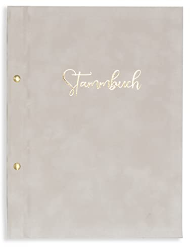 A4 Stammbuch Nua helles Grau Samt Familienstammbuch Hochzeit incl. Prospekthüllen und Einleger