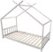 Lit cabane Enfant 190 x 90 cm en Bois de pin Blanc, avec sommier, tête et Pied de lit, Gaspard