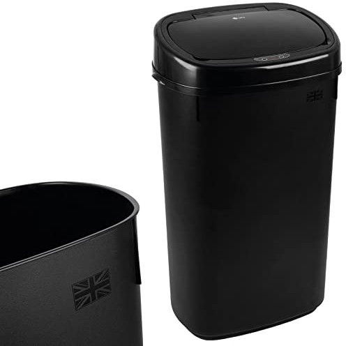 Dihl - UK MADE - 50L Black Sensor Bin with Black Sensor Bin Lid Kitchen Waste Dust Bin Automatic Motor