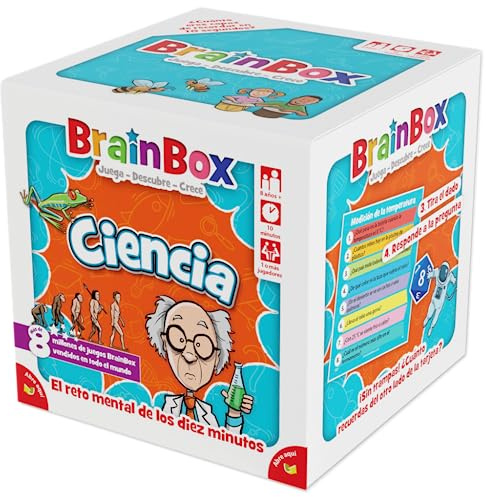 Asmodee BrainBox Ciencia, Juego de Cartas de Memoria y Observación para Familias y Niños, Educativo, A Partir de 8 Años, A Partir de 1 Jugador, 10 Minutos por Partida, Español