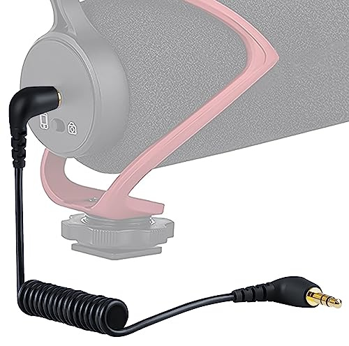 GEEKRIA pour créateurs Câble micro TRS vers TRS 3,5 mm 1,6 ft (50 cm), compatible avec Rode SC2 VideoMic GO II, VideoMicro, Wireless GO II, design de câble en spirale (noir)
