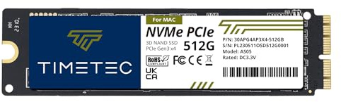 Timetec 512GB Solid State Drive Compatible with Apple MacBook Air, MacBook Pro, iMac, Mac Pro, Mac Mini (2013-2019)