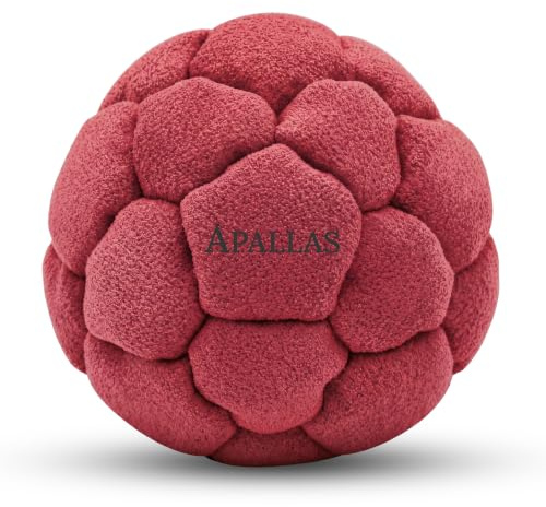 Apallas 50g Leather Footbag for Adults - Professional Footbag with No-Bust Stitching, 32 Panel Symmetry, Hand-Stitched Suede Material, Perfect for Kicks, Tricks, & Freestyle Play - Pack of 1