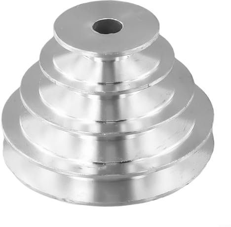 Gettimore Aluminium-V-Riemen-Set, Pagoden-Riemenscheiben, Keilriemen-Set, 4–5-stufiges Getriebe für Tischbohrmaschine (14 mm)