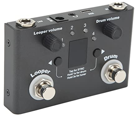 Drum Looper Pedal 4 Lagring Plats 11 Minuter Inspelning Tid Metal Loop Effect Pedal för Kreativa Musiker