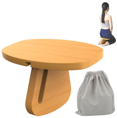 Enjoyfly Banc de méditation portable, chaise de méditation amovible, en bois, tabouret de yoga ergonomique, confortable et stable, convient pour le yoga, la prière, la méditation