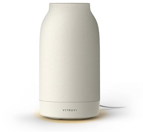 Vitruvi Air Waterless Diffuser for Home, 1500 Sq Ft Coverage | Diffusers for Home, Oil Diffuser, Housewarming Gift, Ceramic Finish, 5 Adjustable Scent Strengths | White