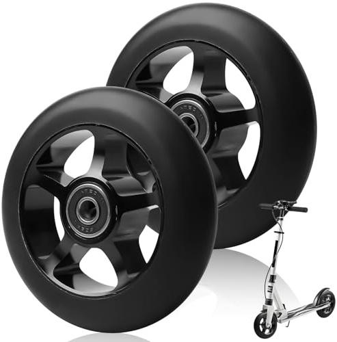 2 ruedas de repuesto para scooter, ruedas ABEC-11 de 100 mm, núcleo de aluminio, compatibles con la mayoría de scooters de acrobacias y kickscooter
