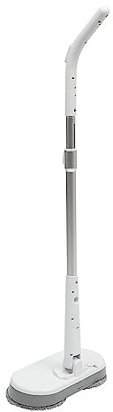 Balai serpillère électrique sans fil avec 4 serpillères interchangeables - Réservoir d'eau de 11,8 oz - Fonction pulvérisation et LED - Essuie-glace flexible à 180° pour maisons, appartements et