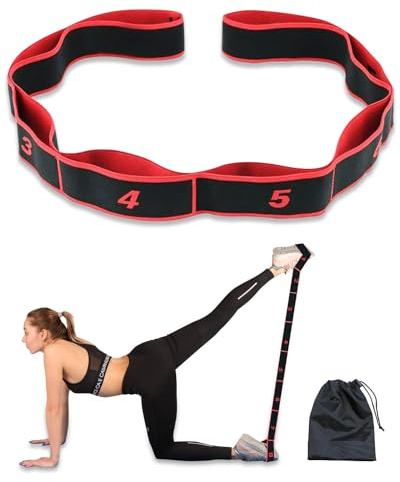 Élastique Musculation Bande Zumhigh - Bande Élastique Fitness 8 Niveaux de Force, Bande Élastique Musculation pour Yoga, Pilates, Étirement, Danse Rouge