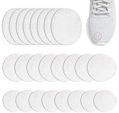 OIXYAZ Patch chaussure trou, 24 Pièces Réparation patch chaussures réparation trou, Patch De Talon Adhésif Protection Talon Pour Sneaker Hole Repair Autocollant (Blanc)