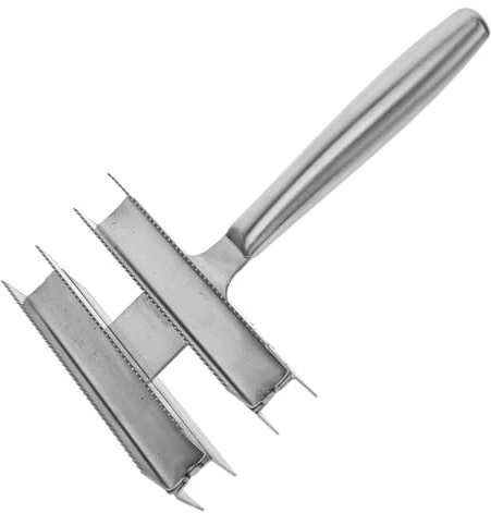 Hohopeti Metallbürste für Vieh Große Pferde und Rinder Leichter Rutschfester Griff Langlebige Zweifache Reinigung Einfach zu Bedienen Pferdepflege Putzzeug Haarentferner für Gesundes Fell