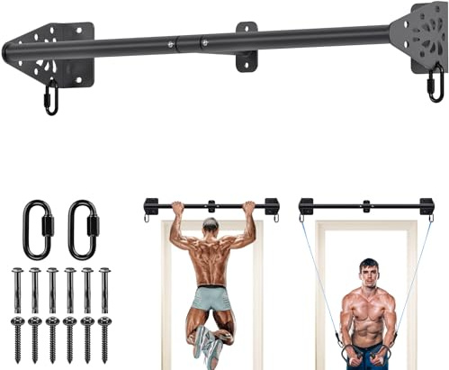 Kipika Heavy Duty Wall Mounted Pull Up Bar, Doorway Pull-Up Bar for Home Gym, Upper Body Strength Training (32 Straight Type)