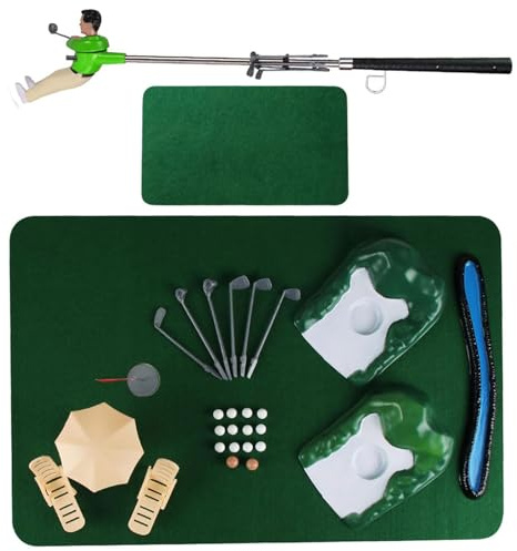 Snrtevu Mini Golf Game Set, Funny Tiny Golfer Game Set, Putting Mat Mini Golf Toys for Kids, Educational Family Games, Indoor Outdoor Sport Toys Gifts for Boys Girls Kid (B)
