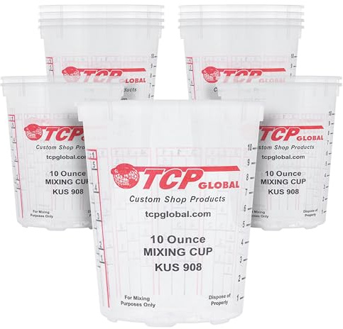 Custom Shop Paint Mixing Cups, 10-Ounce, 12 Pack, Plastic Measuring Cups
