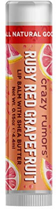 Crazy Rumors Lip Balm, Grapefruit, Pink, Lip Balm, 100% Natural/Vegan