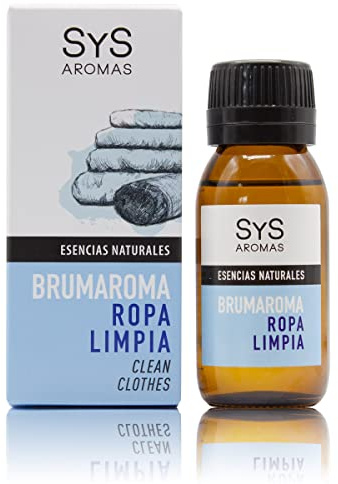 Esencia Hidrosoluble Ropa Limpia para Humidificador - 50 ml - SYS Aromas | Fresco y Limpio - Fragancia Natural y Duradera para Humidificador y Difusor - Aromaterapia, Hecho en España - 50 ml
