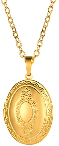 U7 Bijoux Collier Photo pour femme Chaîne Pendentif Médaillon Or Photo Locket Ouverte Bijou Porte Photo pour Fille