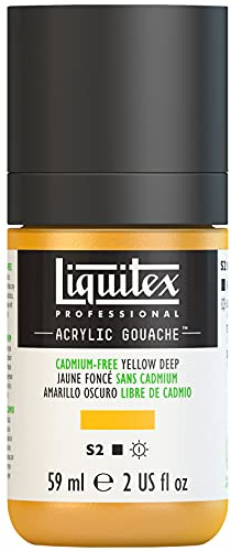 Liquitex 2059891 Professional Acryl Gouache - Kadmiumfrei Gelb Dunkel, 59ml Flasche, matt - Acrylfarbe mit Gouache Eigenschaften, Hochdeckend, Wasserfest & Lichtecht
