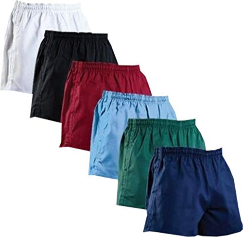 DON LAST MAN STANDS Mens Rugby Shorts Cotton Gym Leisure Fitness Training Active Wear (White, 36)