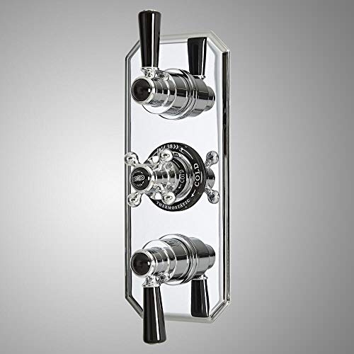 Milano Elizabeth 2 Outlet Concealed Thermostatic Mixer Shower Valve - Chrome Black