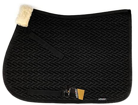 Horses, Sottosella Devon, dal Design 100% Italiano, Perfetto per Ogni Cavaliere ed Amazzone. Ideale per Maneggi e Privati, Diverse Specialità. Stile e Funzionalità per Ogni Occasione, Nero, Cob