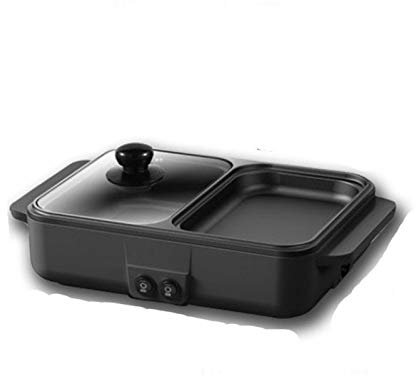 NEWCES Elektrisk gryta Multifunktion elspis Mini Hotpot Grill Grill Stek Ägg Omelett Stekpanna Spis Crepe Pannkaka Paj Bakning Roaster