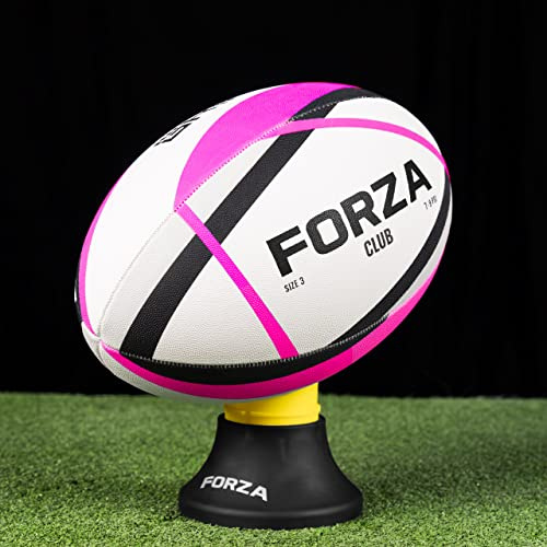 FORZA Match/Training Rugby Balls - 7 Rugby Balls | Multiple Sizes | Professional Standard (Size 3, FORZA Club Rugby Ball (Pink))