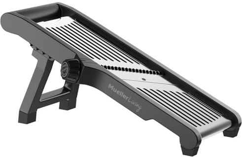 MuellerLiving Mandoline Slicer for Kitchen, Stainless Steel, Slice or Julienne, Vegetable Chopper, Fruit Slicer