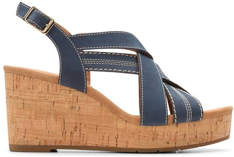Clarks - Sabina Sling, Sandalia De las mujeres, Navy Nubuck,