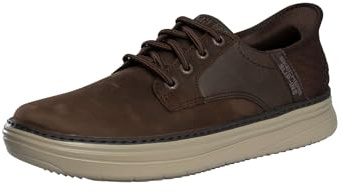 Skechers Hyland Slip in - Zapatillas Deportivas para Hombre, Piel de Cacao, 43 EU