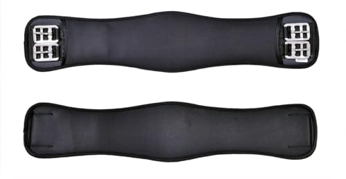 Preto New Synthetic Girth Dressage With Memory Foam Equine Elasticated Both Ends Anatomical Horse Saddle Girths Anti-Chaff & Anti-Gall with Comfort Fully Cushioned Performance Ergonomically Shaped