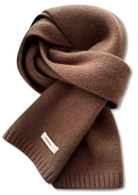 LumiSyne Invierno Bufandas De Punto Para Mujer Hombre Bufanda De Lana Australiana Color Sólido Sencillo Punto De Canalé Larga Bufanda De Cuello Pashmina Suave Cálida Bufanda De Collar 160×20cm