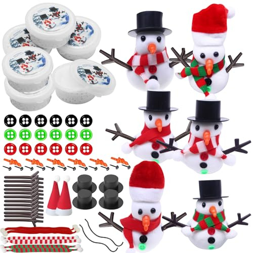 Christmas Modeling Clay DIY Snowman Kit Supplies, Craft Gifts, Stuffers for Kids, Xmas Playdoh for Children Winter Holiday Clay for Boys and Girls