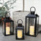 3er Set Gartenlaterne Windlicht Laterne Laternen Metalllaterne Set Dekoration Außen Metall Schwarz H24/33/41cm
