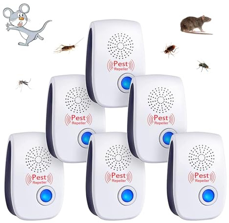 Flintronic Ultraljud myggmedel, 6 st ultraljud myggmedel, anti-myggmedel, anti-myggmedel, ultraljudsavvisande medel för möss insekter, myggmedel för insekt myggor spindlar myror kackerlackor