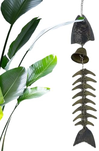 Carillón de Viento, diseño de Espiga, decoración de Metal con Sonidos relajantes para terraza, balcón, jardín y áreas al Aire Libre