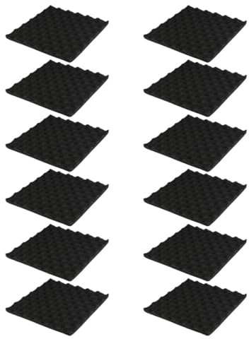 Parliky 12pcs High Absorption Polystyrene Studio Acoustic Panels for Walls Noise Dampening Sound Insulation with Impact Protection Lightweight and Easy to Install for Recording Studios