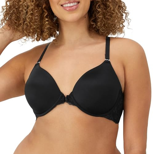 Maidenform Womens One Fab Fit T-shirt Bra, Lightly-lined Underwire Racerback For Bras, Black, 36B US